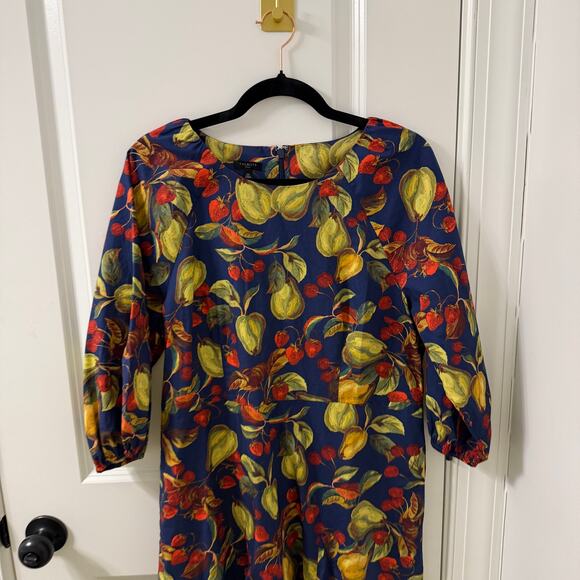 Talbots Dress $168 Sz 12 Puff Sleeve Poplin Midi Dress - Picture 3 of 8